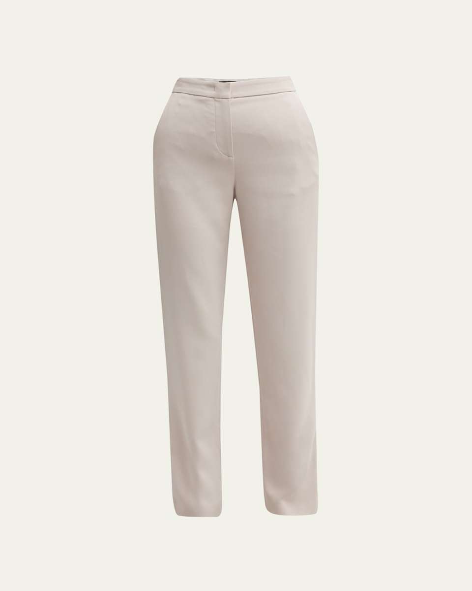 Viscose Cady Straight-Leg Trousers