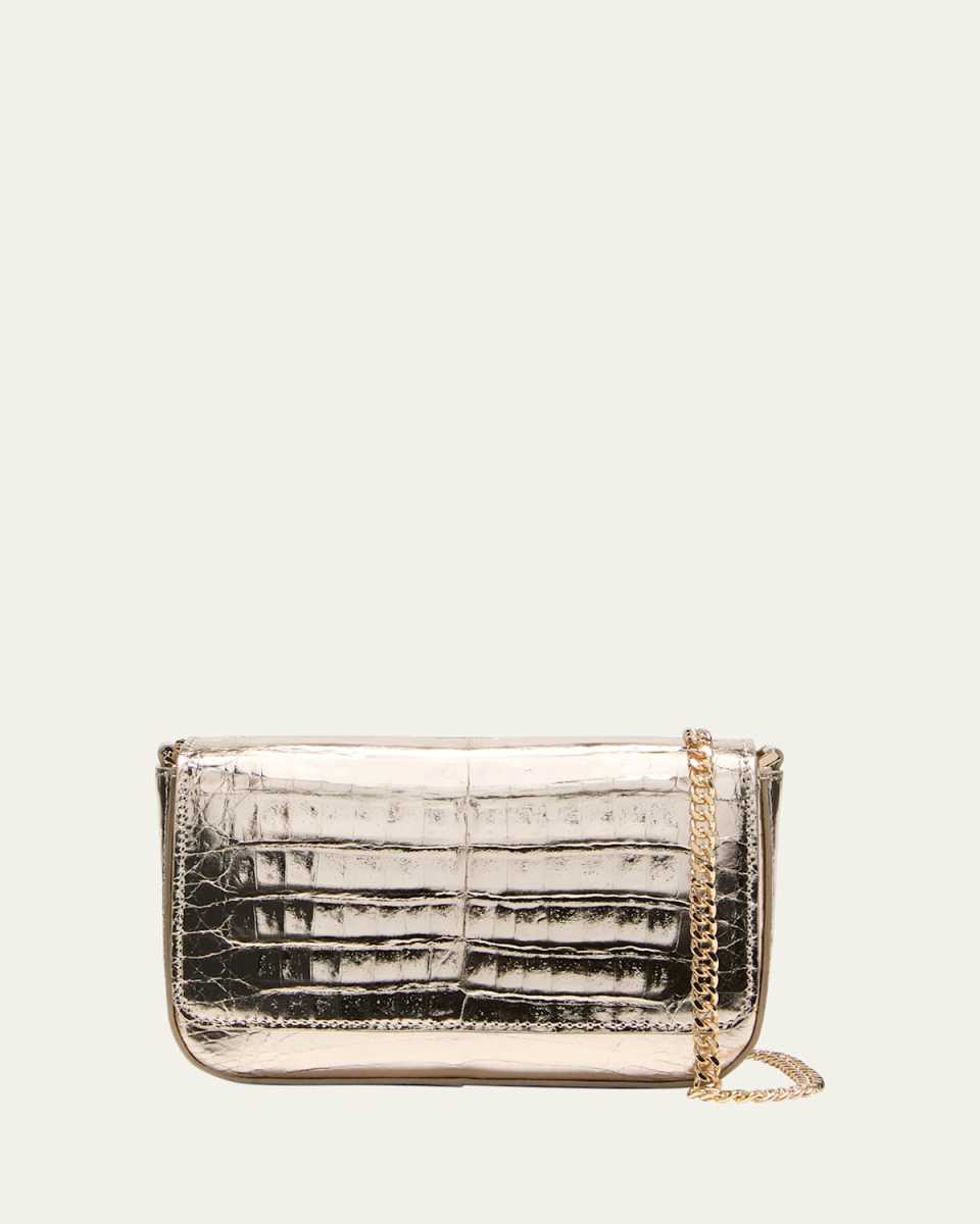 Violeta Metallic Crocodile Crossbody Bag