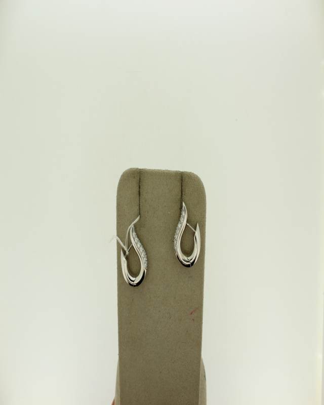 18K DROP HOOPS LG PAVE