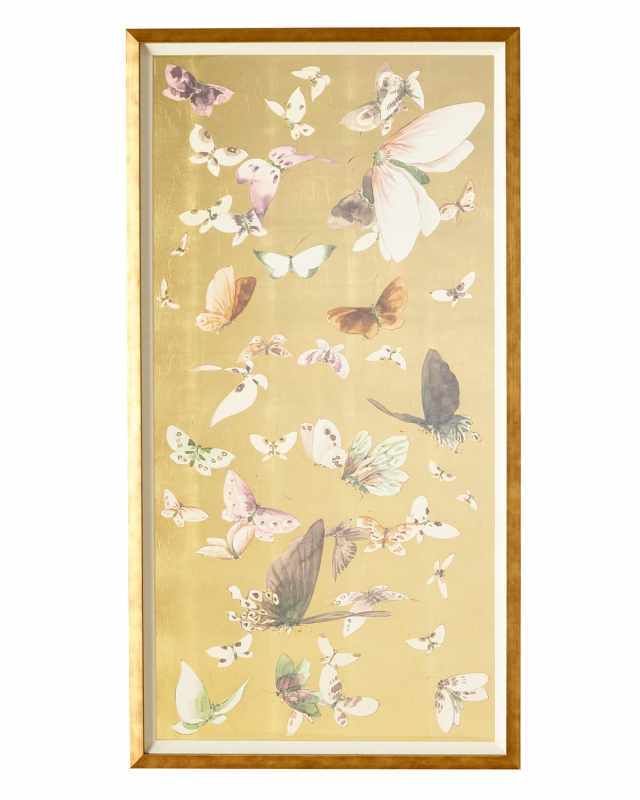 "Gilded Butterfly Flight I" Giclee Art