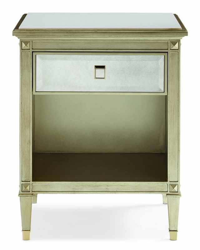 Emilee Antiqued Mirrored Night Stand
