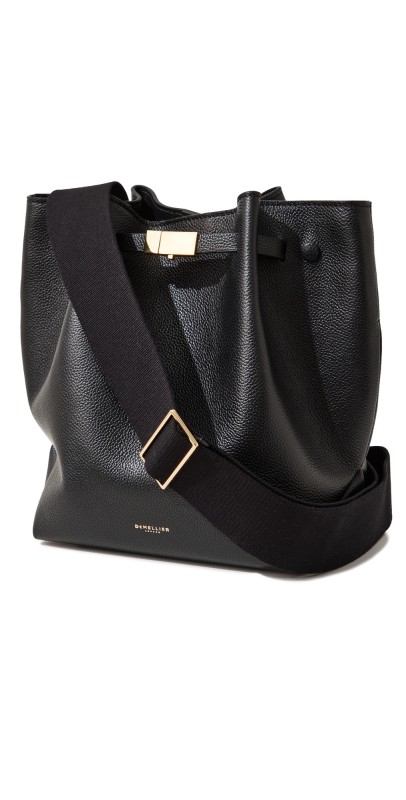 DeMellier New York Bucket Bag black small grain