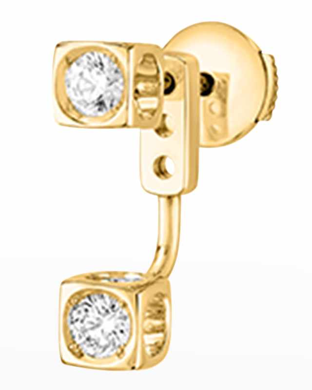 Yellow Gold Le Cube Large Diamond Earring Jacket, Single