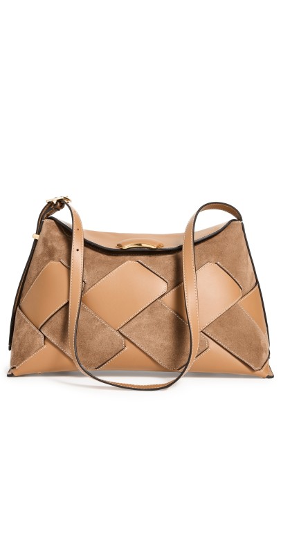 3.1 Phillip Lim ID Soft Shoulder Bag With Woven Combo Camel