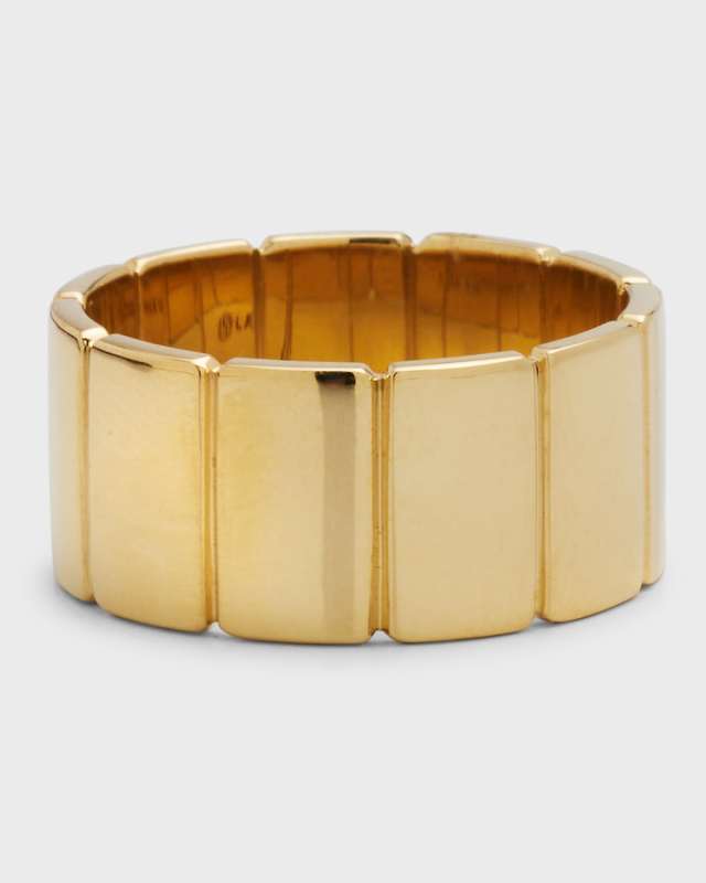 14K Yellow Gold Wide Tag Ring