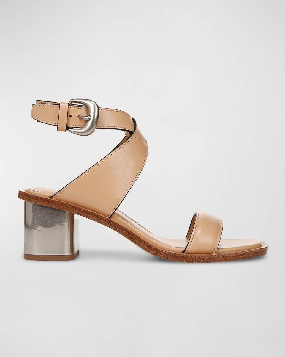 Dalia Leather Block-Heel Sandals