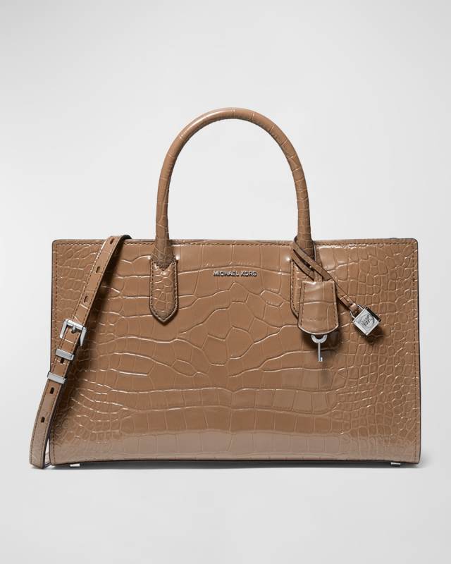 Scarlett Croc-Embossed Leather Crossbody Bag