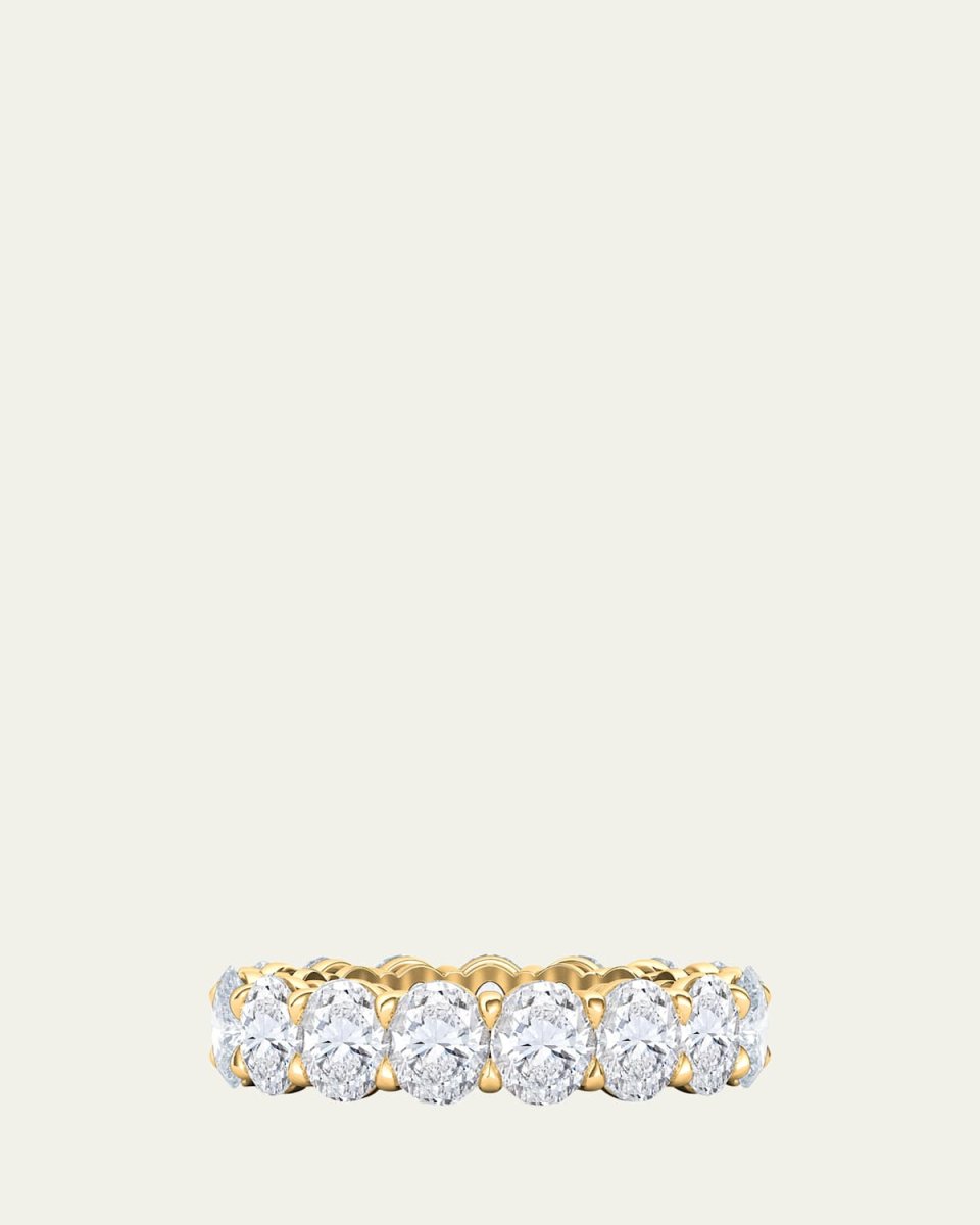 18K Oval Cut Lab Grown Diamond Eternity Band, 6.0tcw