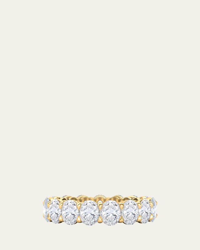 18K Oval Cut Lab Grown Diamond Eternity Band, 6.0tcw
