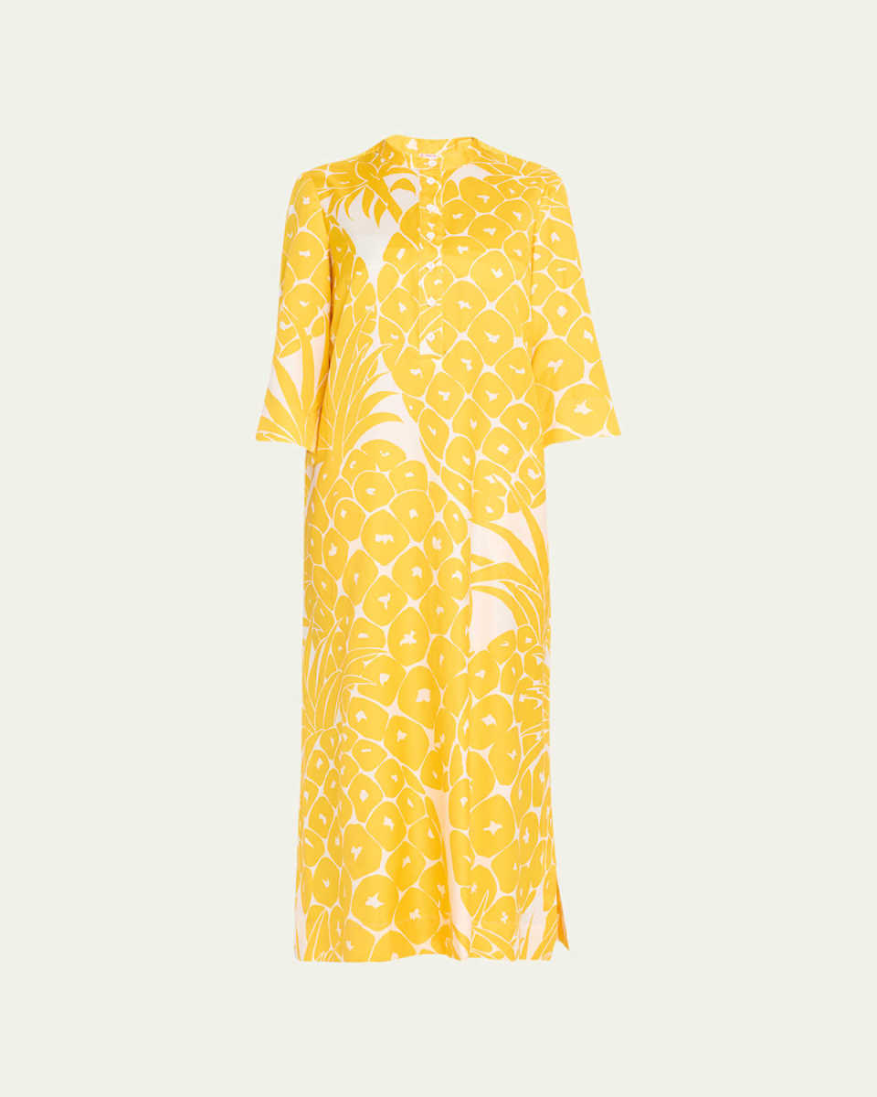 Sucree Pineapple-Print Maxi Dress Coverup