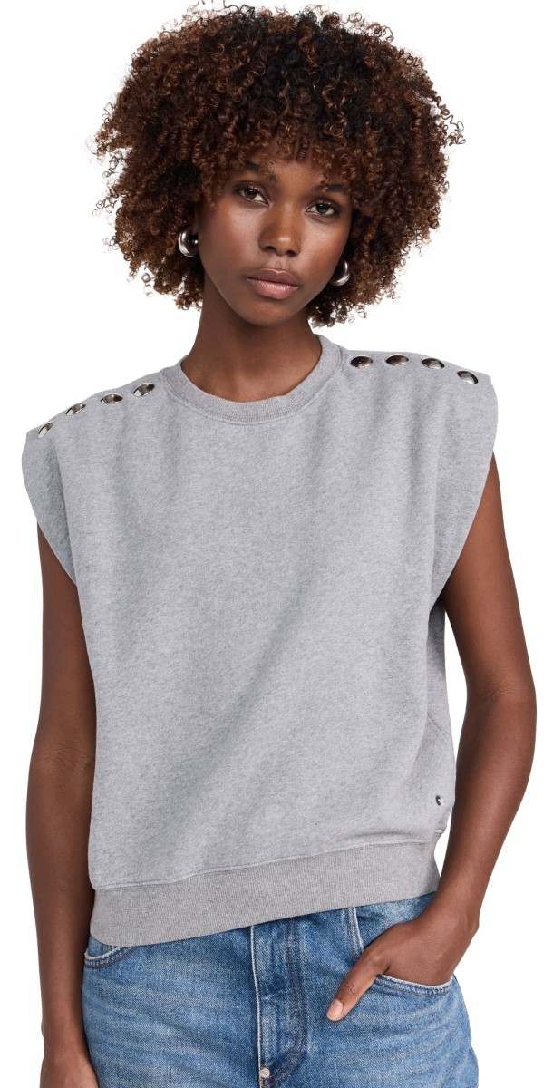 Clare V. Le Vest Grey Melange w/ Studs