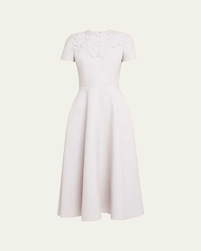 Flower Embroidered Midi Dress
