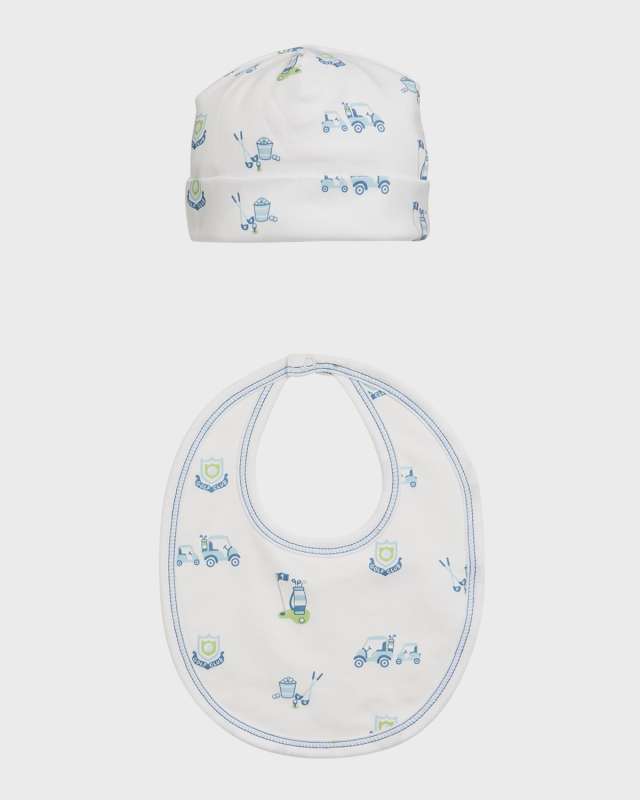 Boy's Hole In One Hat W/ Bib Set, Size Newborn-S