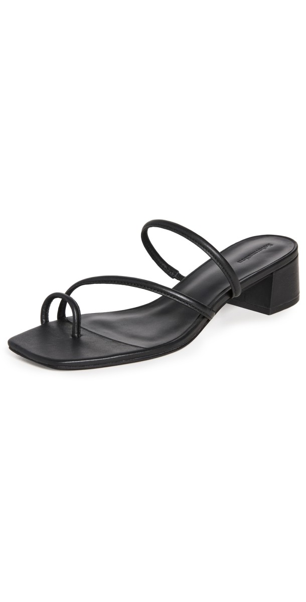 Reformation Meena Block Heel Sandals Black