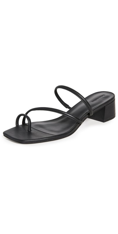 Reformation Meena Block Heel Sandals Black