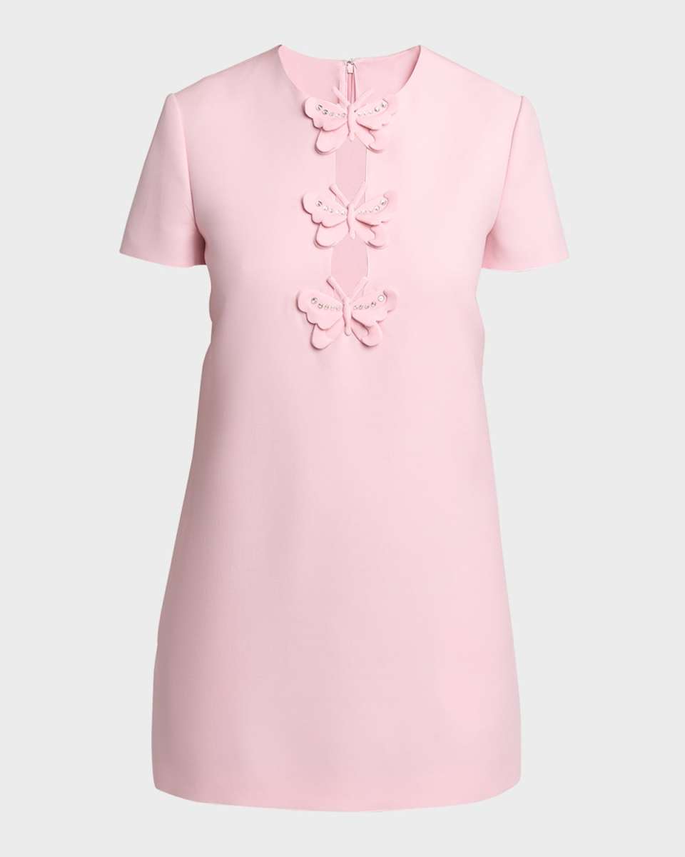 Mini Dress with Embellished Butterfly Detail