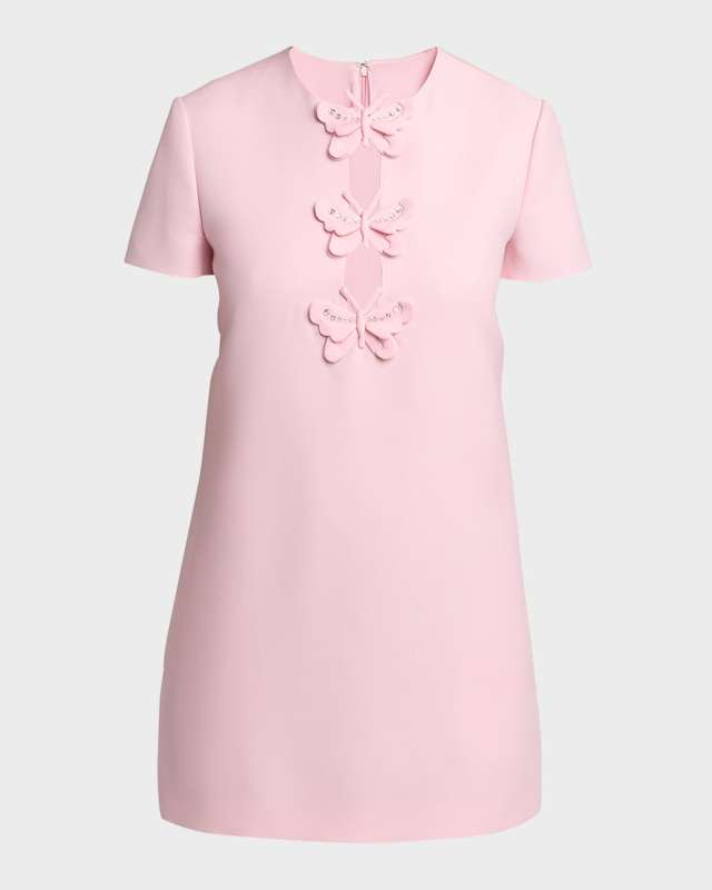 Mini Dress with Embellished Butterfly Detail