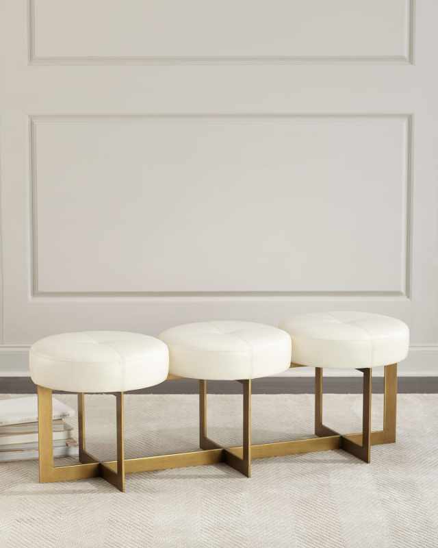 Leather Button Bench