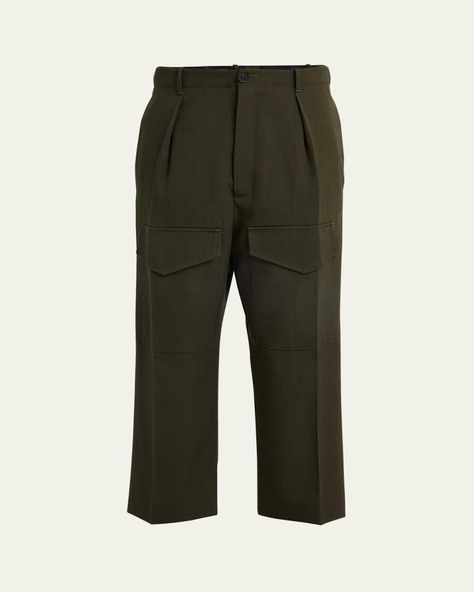Cropped Wool Gabardine Chino Pants