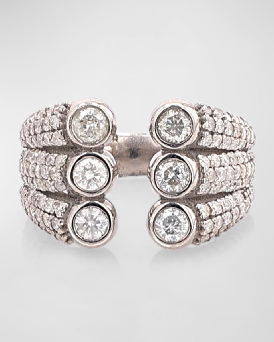 Six Bezel Diamond Open Ring