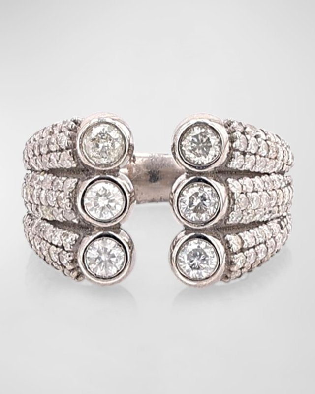 Six Bezel Diamond Open Ring