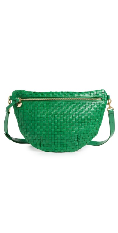 Clare V. Grande Fanny Pack Grass Woven Checker