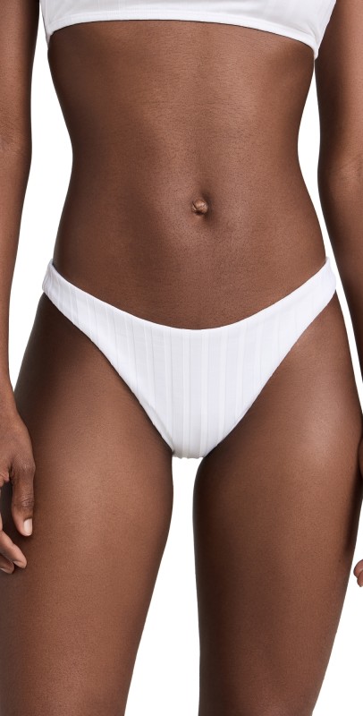 Vitamin A Cali High Leg Bikini Bottoms White