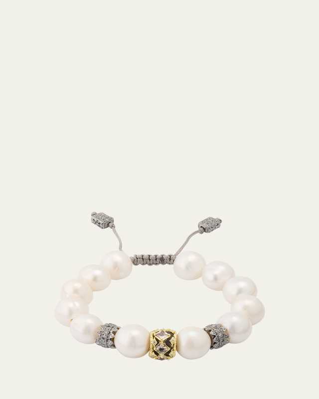 Pearl and Diamond Pull Bracelet