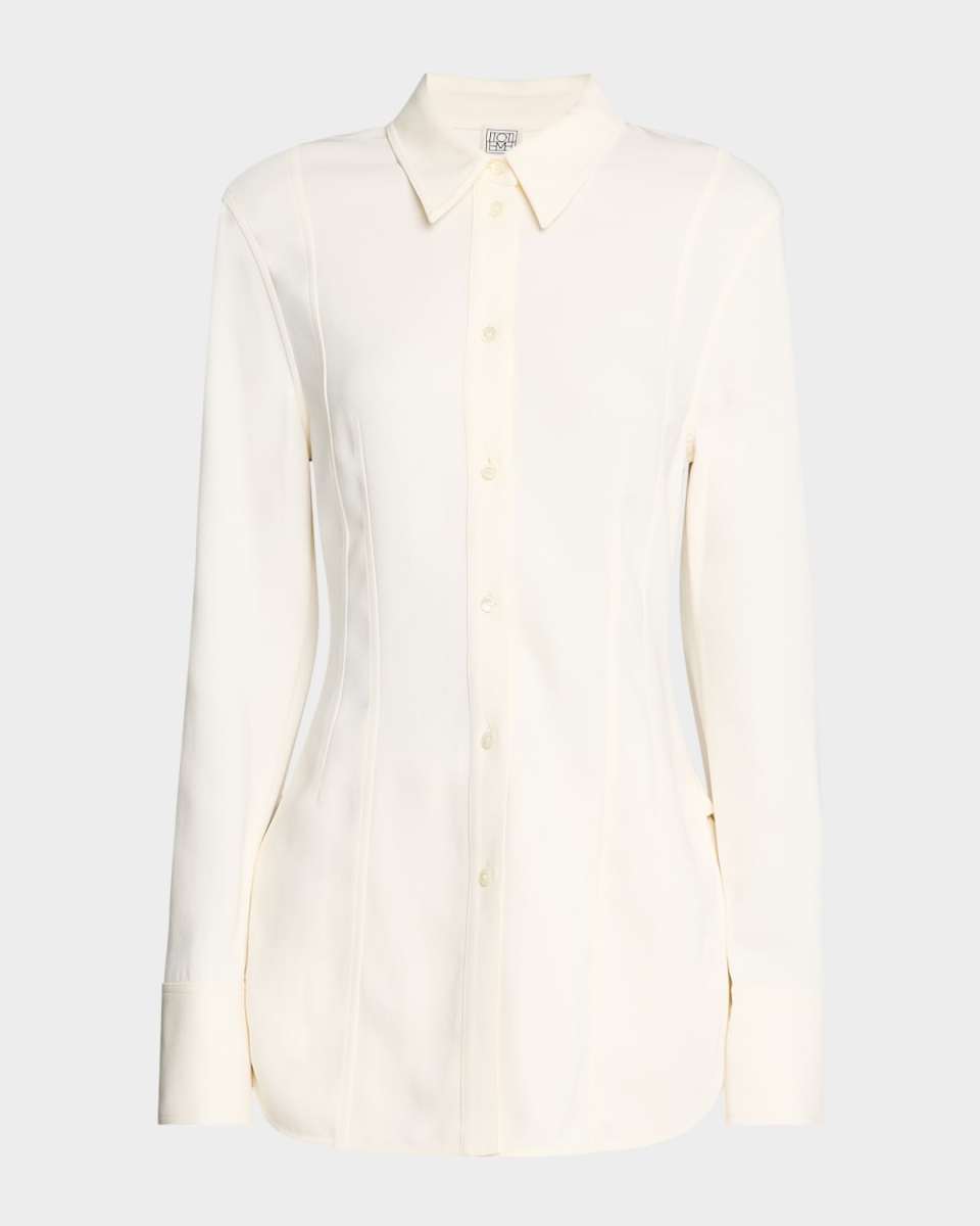 Cinched Button-Down Shirt