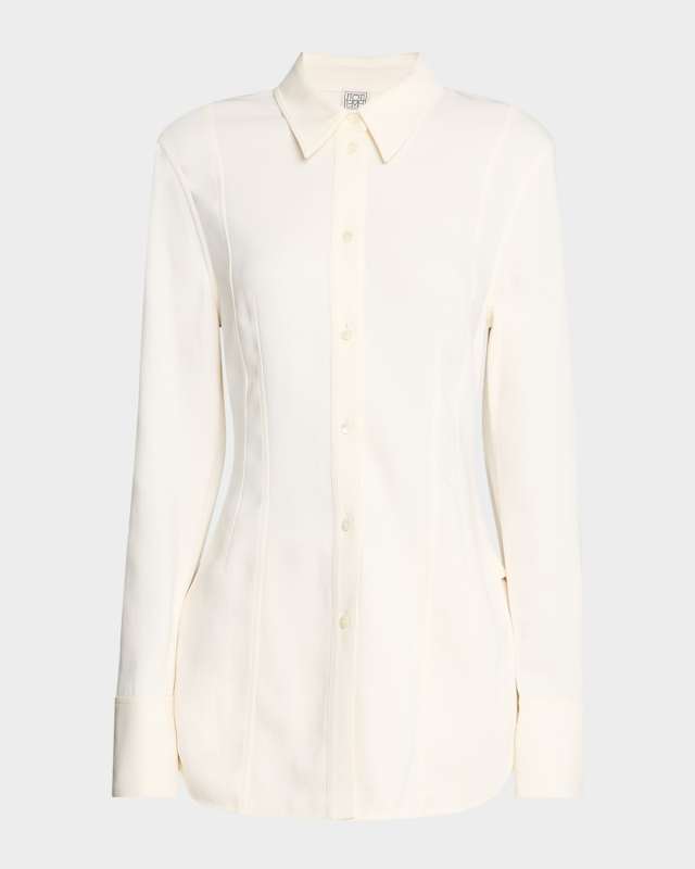 Cinched Button-Down Shirt