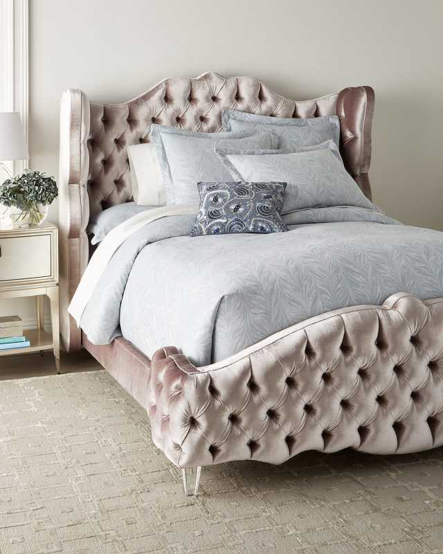 Tamara Queen Tufted Wingback Bed