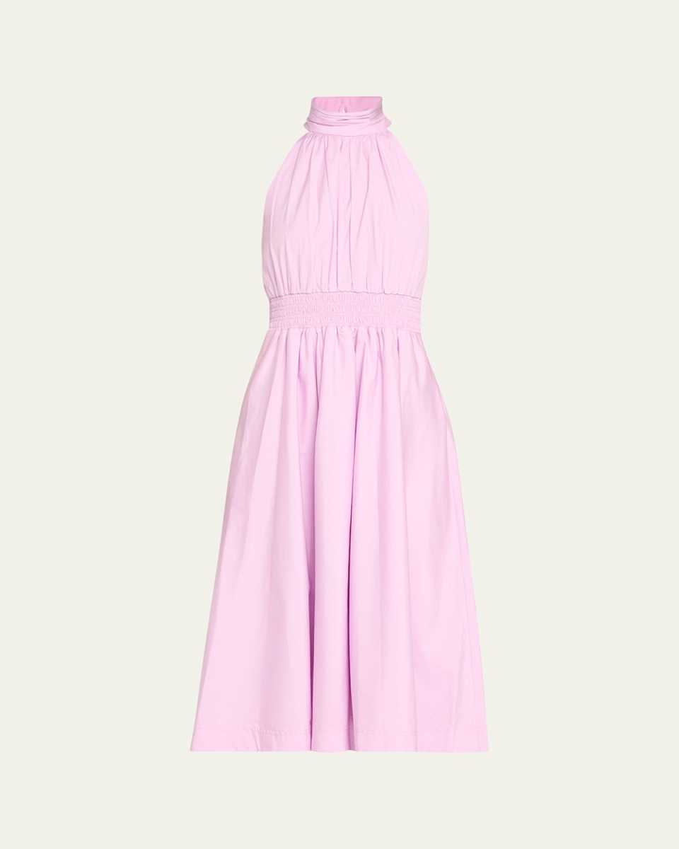 Kinny High-Neck A-Line Midi Dress