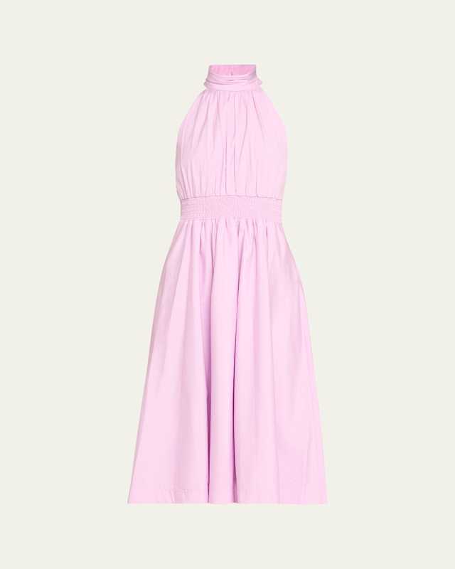 Kinny High-Neck A-Line Midi Dress