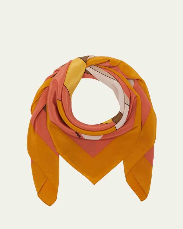 70s Flower Square Scarf