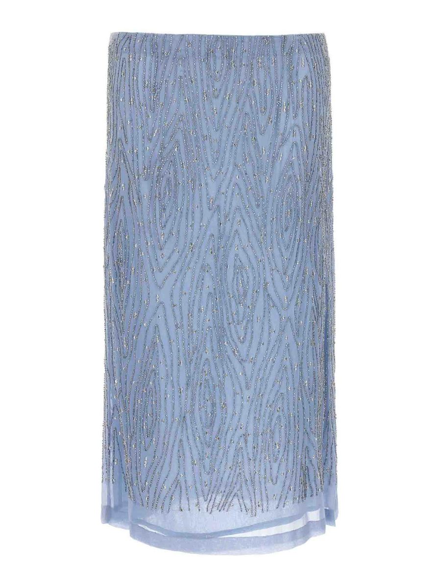 P. A.R. O.S. H. Jupe Midi - Bleu Clair