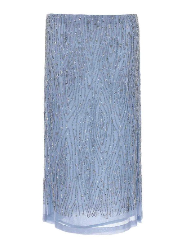 P. A.R. O.S. H. Jupe Midi - Bleu Clair