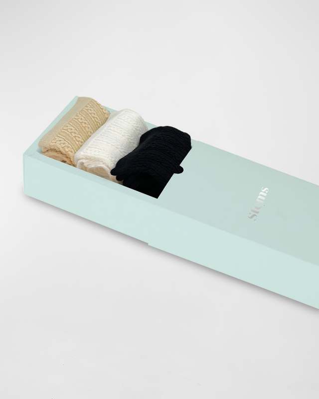 Textured Crew Socks 3-Pack