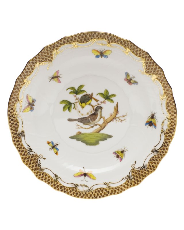 Rothschild Bird Borders Brown Salad Plate #1