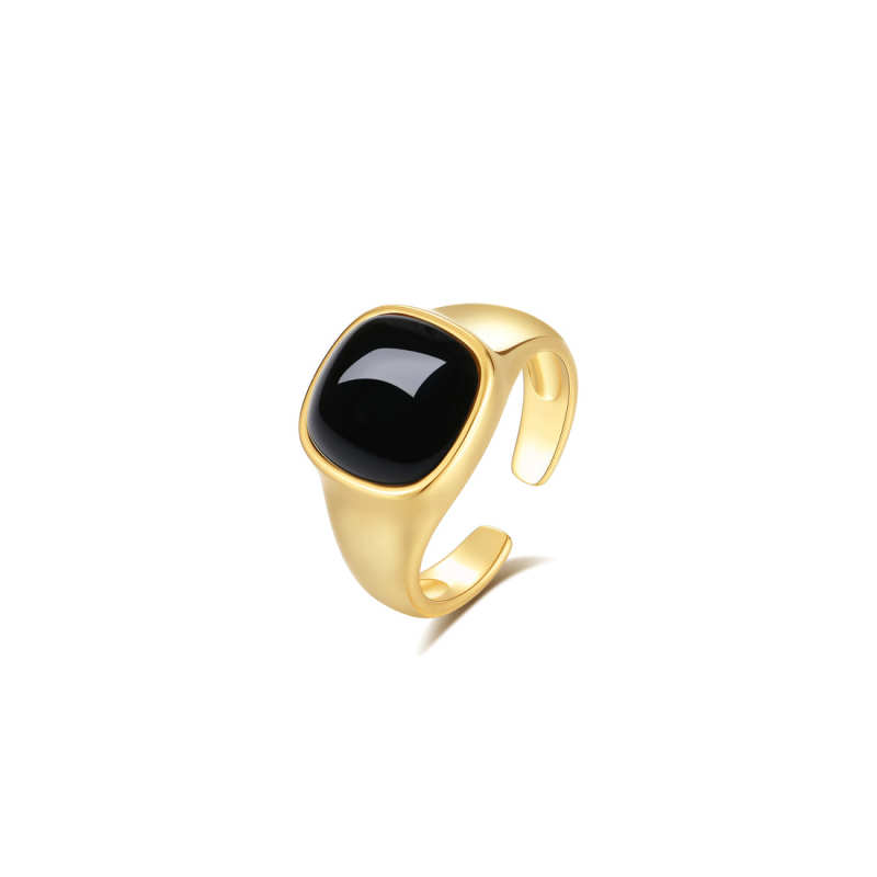 SUIHE 「Nocturne」Black Onyx Square Ring