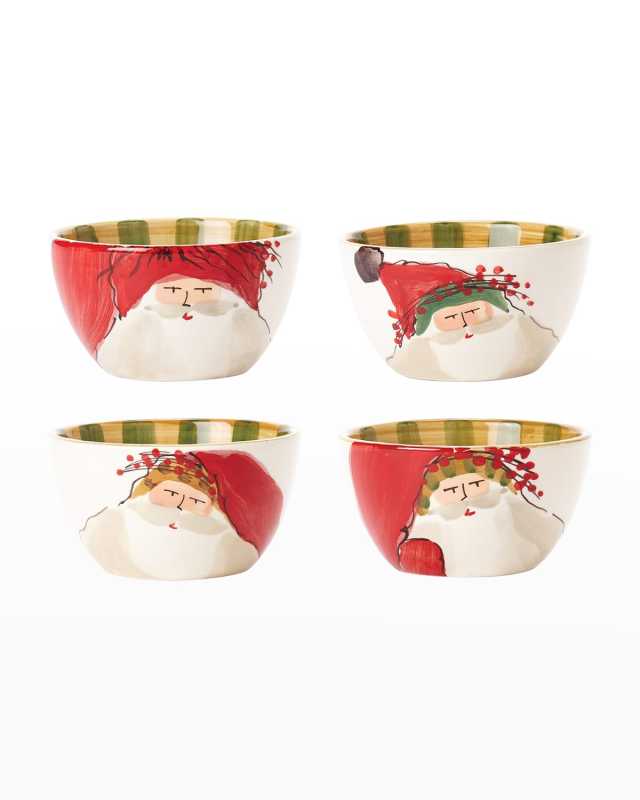 Old St. Nick Assorted Cereal Bowls, Set of 4