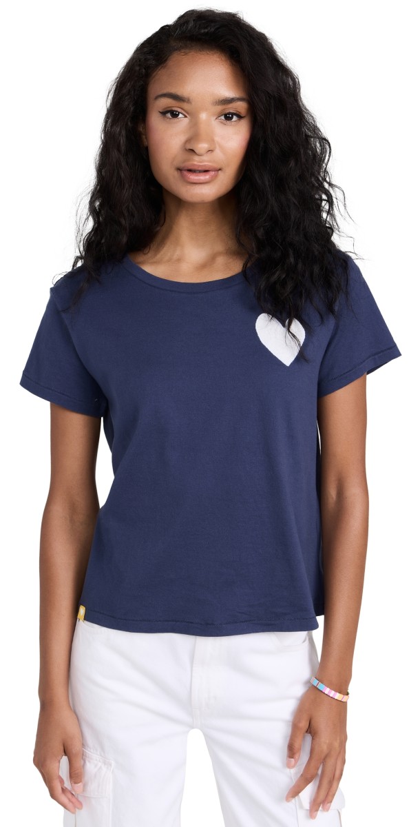 Kerri Rosenthal The Suke Tee Contrast Imperfect Heart Indigo