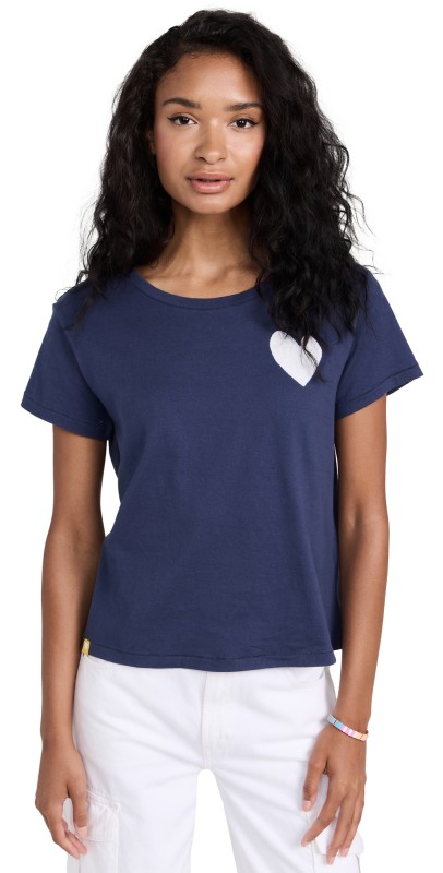 Kerri Rosenthal The Suke Tee Contrast Imperfect Heart Indigo