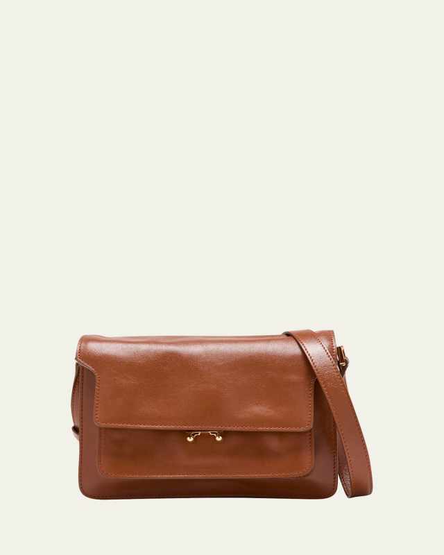 Trunk Flap Leather Crossbody Bag