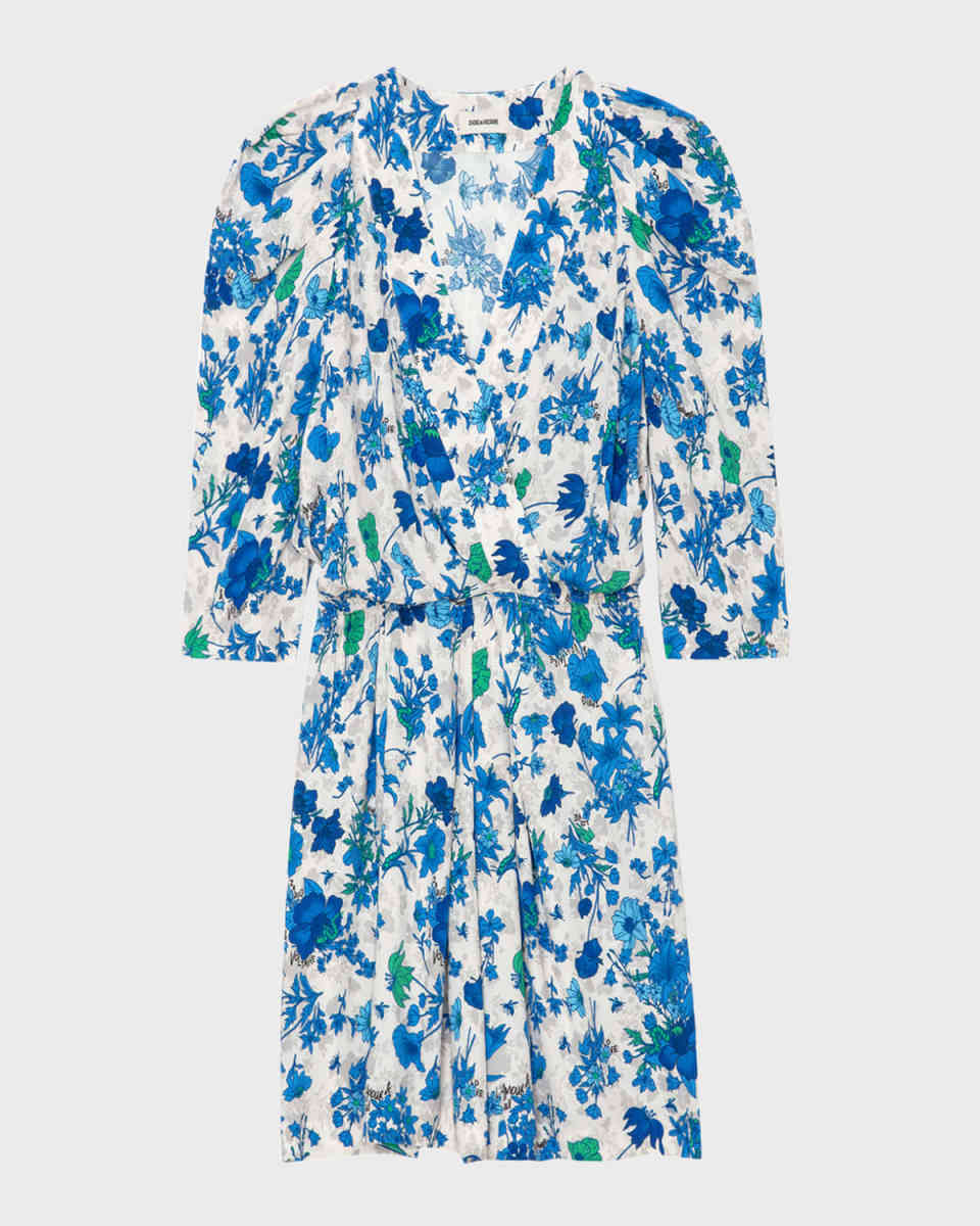 Garden Flowers Ruz Crepe Mini Dress