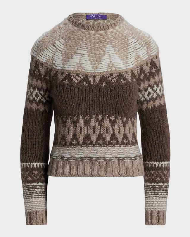 Jacquard-Knit Cashmere-Blend Sweat