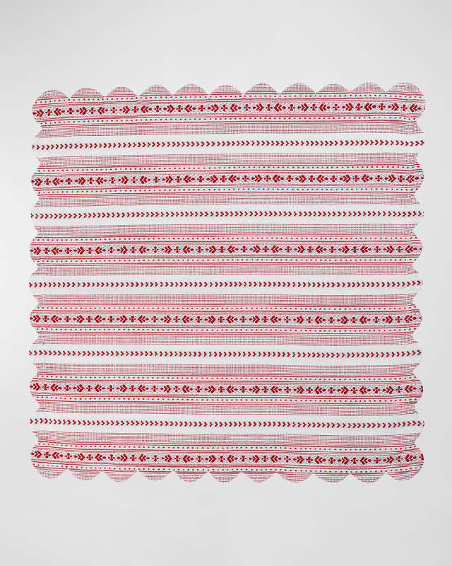 Villa Stripe Ruby 52" Square Tablecloth