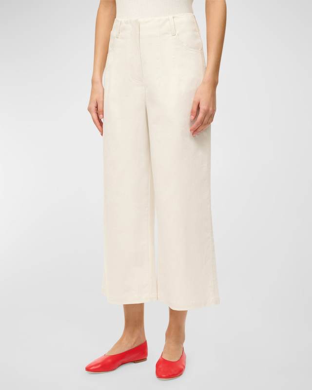 Luca High-Waist Cropped Wide-Leg Pants