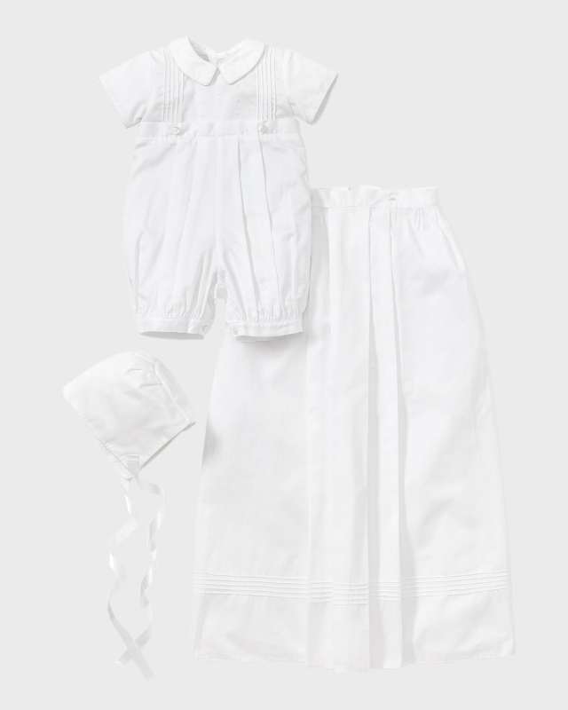 Kid's Graham Christening Button Off Gown, Size 0M-12