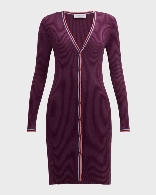 Quatam Slim Ribbed Cashmere Cardigan