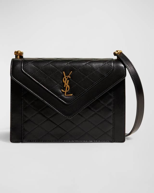 Gaby Mini Flap YSL Shoulder Bag in Quilted Smooth Leather